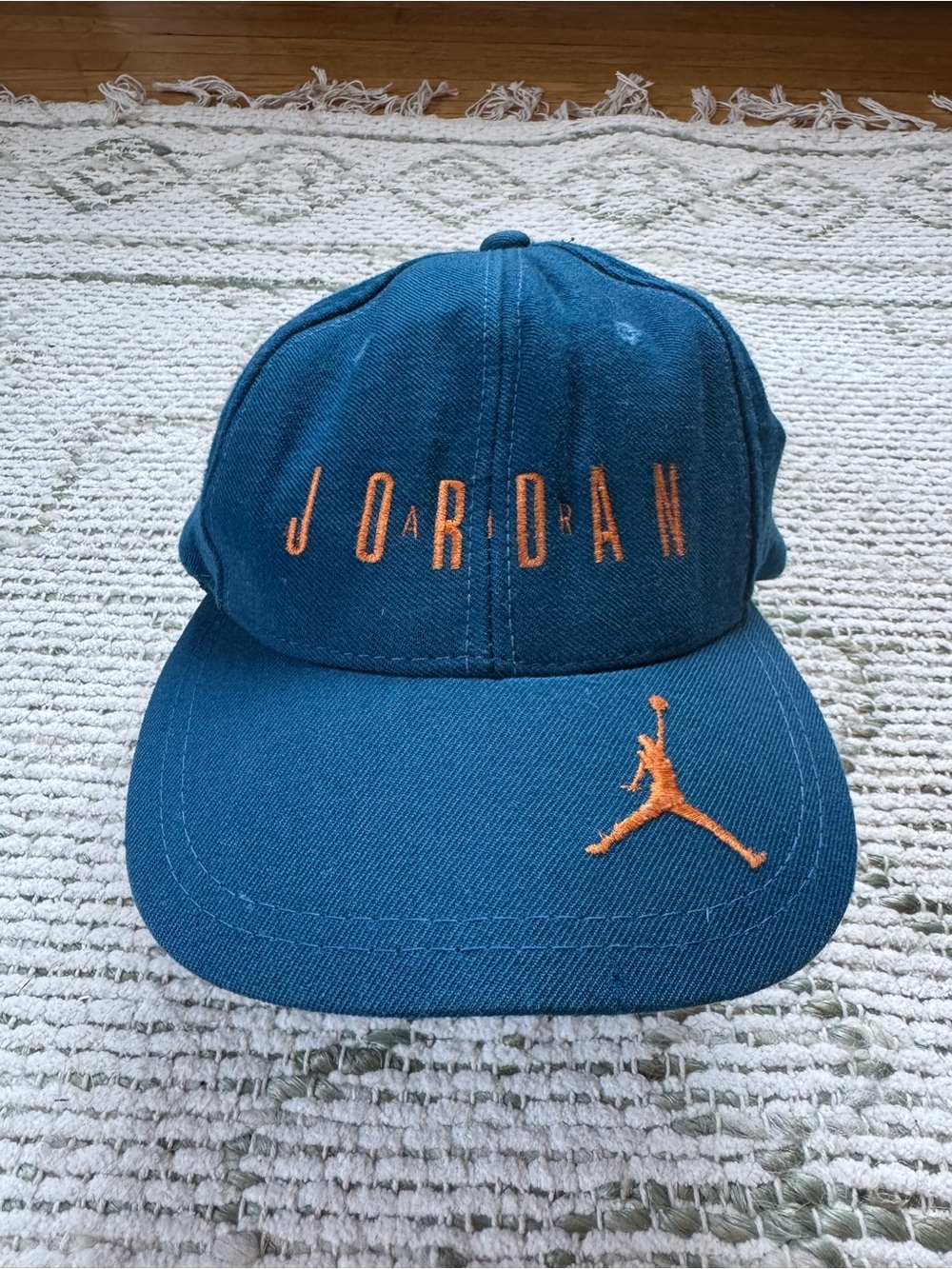 Vintage 90s Nike Air Jordan Pure Wool Hat Supercap Snapback Blue Orange